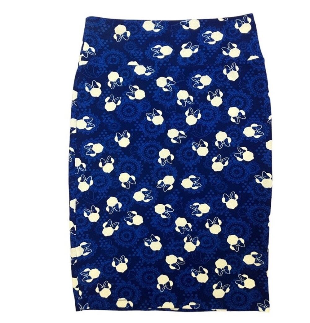 Lularoe Minnie Mouse Disney Blue Pencil Skirt Medium